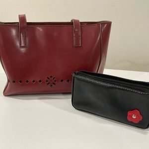 LEATHER PURSE & Make-up bag